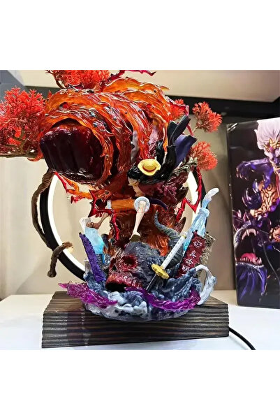 BANDAI with retail box 23cm with lights Hot One Piece Gk Anime Figure Luffy W...