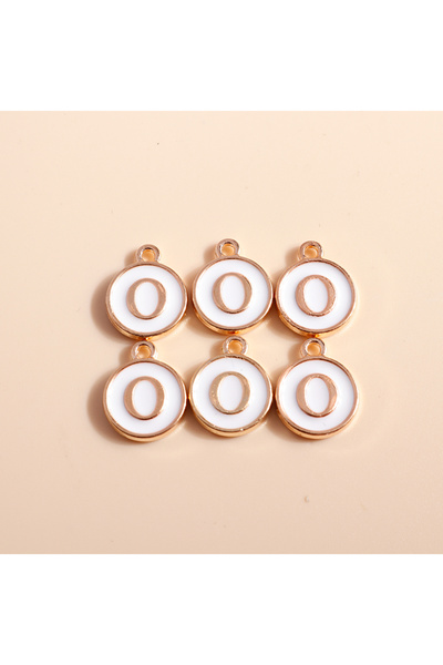 Choice WHITE O 10pcs Cute Mini White Alphabet 26 Letters Charms Pendants for ...