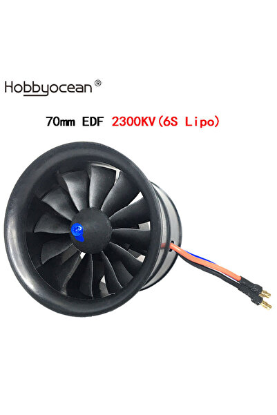 Choice 2300KV EDF Hobbyocean 70mm BRUSHLESS EDF Duct Fan 12-Blades 4S 3400KV ...