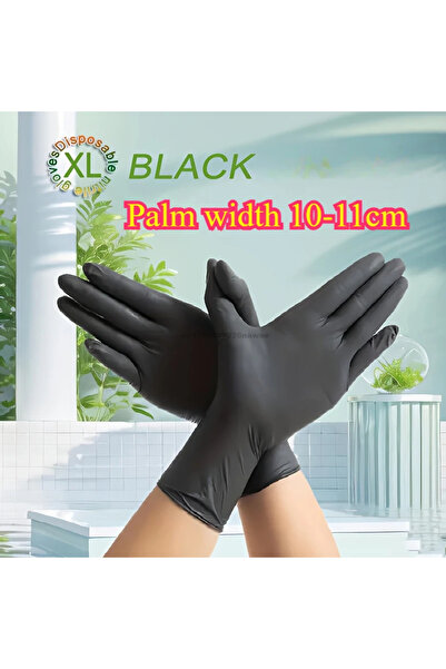 Choice 10PCS (5 pairs) Black- XL-24x12cm Kitchen Gloves Disposable Nitrile La...