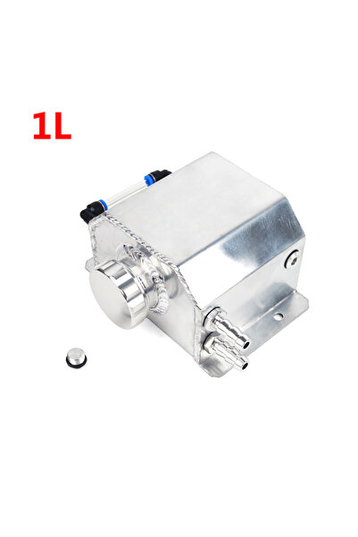 choice2 1LYH-Silver Universal 1L/2L Aluminum Oil Catch Can Reservoir Tank Eng...