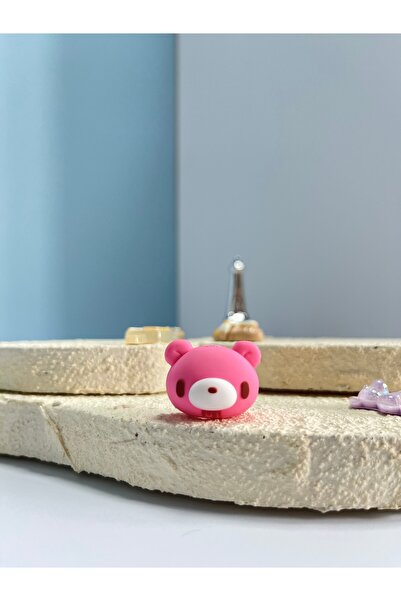 Choice PINK Kawaii Bloody Bear Data Cable Protector Cute Cartoon Animal Charg...