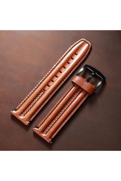 choice2 20mm Oily Brown Genuine Cowhide Strap for Watch Band Vintage Leather ...