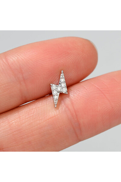 Choice13 G silver 1Piece Stainless Steel Mini CZ Flower Cartilage Flat Back S...