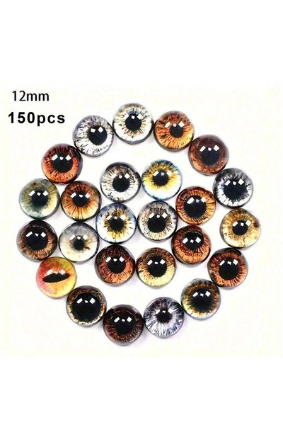 Choice9 random 150pcs 12mm 6/8/12/16mm Doll Eyes Cat Eyes Glass Eyes Round Ca...