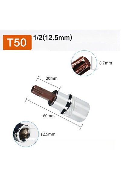 Choice9 T50 Torx Screwdriver Bit 1/2inch Socket Bits Adapter T20 T25 T30 T40 ...