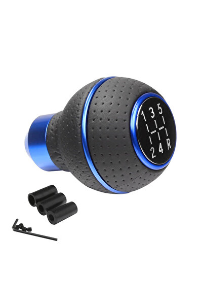 Choice1 blue ring 5 Speed Shift Knob Gear Stick Leather Shifter Lever Shiftin...
