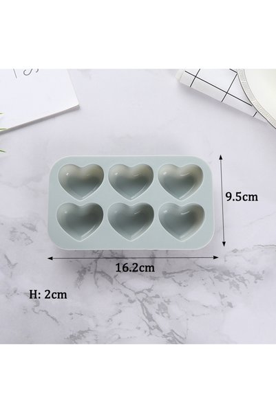 Choice3 C-gray 6 Holes Rose Flower Handmade Soap Candle Silicone Mold Heart S...