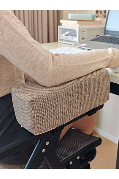 Choice1 1pc Dark Khaki 1pc Cotton Linen Foam Elbow Pillow Chair Armrest Pads ...