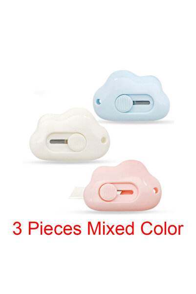 Choice8 3 pcs Mixed Color Mini Pocket Cloud Art Utility Knife Box Knife Paper...