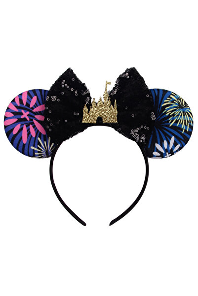 Choice35 Castle Fireworks-3 Disney Castle Mickey Mouse Ears Headband Sequins ...
