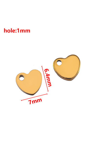 Choice 6.4x7mm 50pcs 50 Pieces Stainless Steel Love Single Hole Pendant For D...