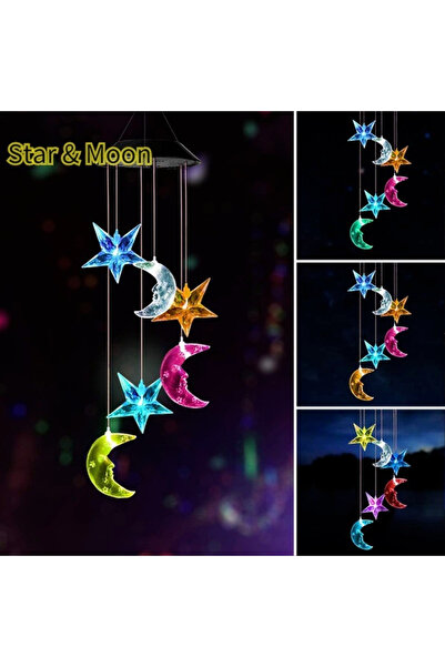 Choice Star moon LED Solar Wind Chime Crystal Ball Hummingbird Wind Chime Lig...
