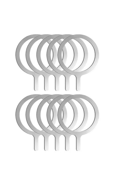 Choice13 Silver-B 10Pcs Universal Magnet Sticker Magnetic Adapter Ring Suitab...