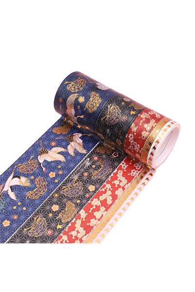 Choice1 Blue Retro Foil Stamping and Washi Tape Set – Decorative Masking Tape...