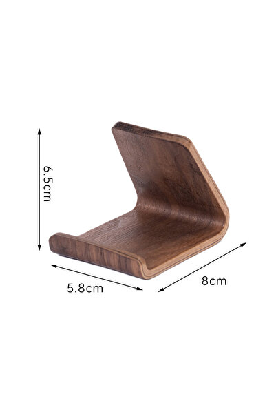 Choice B 2-in-1 Black Walnut Solid Wood Phone Stand & Business Card Display R...