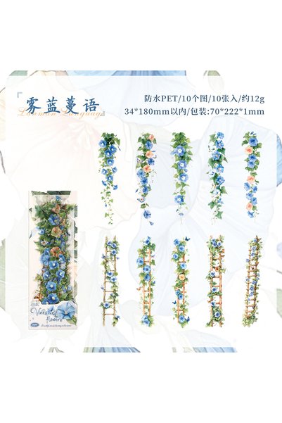 Choice3 5 0-Sheet Long Floral Sticker Set, Charming Flower Designs, Ideal for...