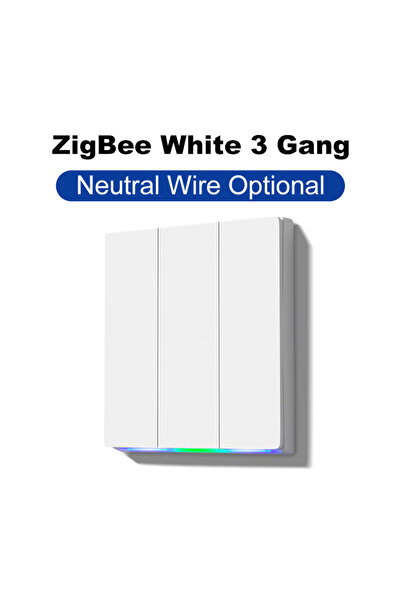 Choice4 ZigBee White 3 Gang GIRIER Tuya Smart ZigBee Wall Switch WiFi Smart B...