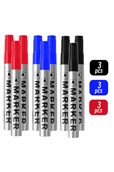 Choice15 3red 3blue 3black Permanent Paint Marker Pen Waterproof Black Pen fo...