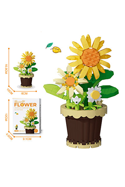 Choice No box 7222 Creative Building Block Bouquet, Eternal Flower Plant Pott...
