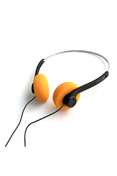 Choice1 Orange On-Ear Wired Stereo Headphones Single 3.5mm Wire Plug Retro Vi...
