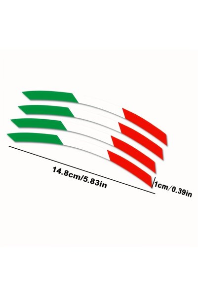 Choice 4pcs 4pcs Italian flag design reflective stickers - easy to apply, glo...
