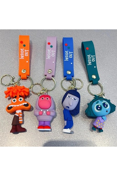 Choice19 4PCS New Inside Out 2 Keychain Kawaii Disney Movie Anime Anxiety Enn...