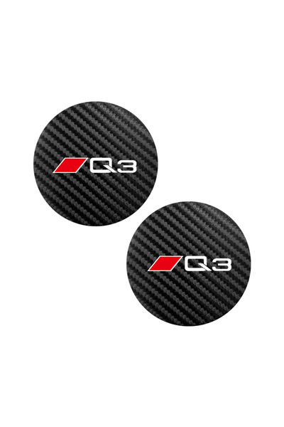 Choice8 Q3 Logo 2Pcs Car Leather Coaster Mat Anti-slip Water Cup Pad For Audi...