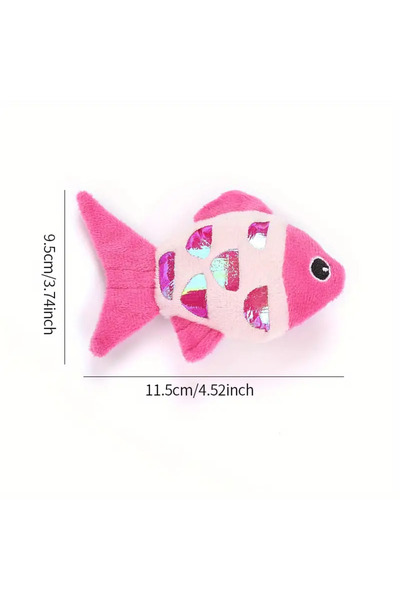 Choice Rose Red Colorful Pet Cat Toys Fish Crinkle Paper Plush Pet Toys Durab...