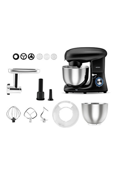 Karaca Multichef Stand Mikser ShinyBlack Mutfak Şefi 1900W 5,5L Kıyma Çekme/S...