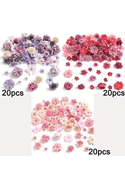Choice9 MIX 10 60Pcs Artificial Flowers Head Silk Rose Fake Flowers Home Deco...
