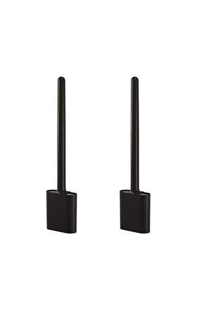Choice 2PCS Black MINI Silicone Toilet Brush Water Leak Proof with Base Wc Fl...