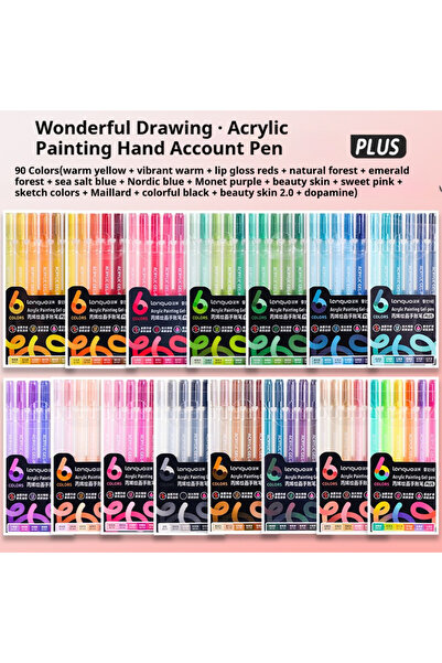 Choice8 90 Colors set LANGUO 90/6 Colors Acrylic Painting Gel Pen 1.0mm Paint...