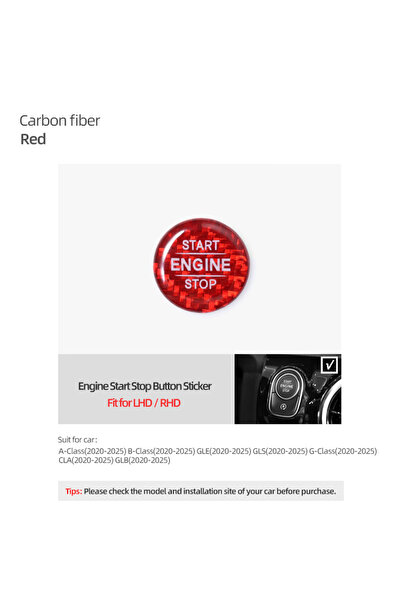 Choice Carbon Red Carbon Fiber Engine Start Stop Button Sticker For Mercedes ...