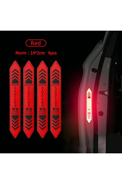 Choice red 4pcs 14X2cm Car Door Reflective Stickers Night Safety Warning Tape...