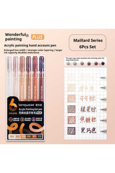 Choice1 Maillard LANGUO 90/6 Colors Acrylic Painting Gel Pen 1.0mm Painting D...