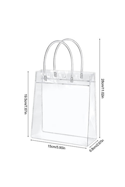 Choice3 20pcs M-19.5x15cm 10/20Pcs Transparent Gift Bag with Handle Wedding B...