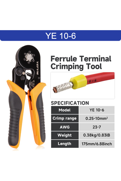 Choice14 YE 10-6 Pin Tube Terminal Crimping Pliers Sets Manual Portable Cold ...