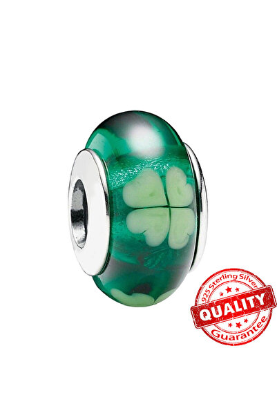 Choice20 LLZ015 Murano Glass Series 925 Sterling Silver Curved Feathers & For...
