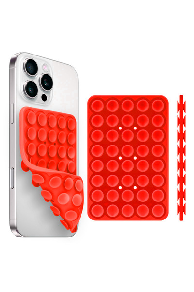 Choice Red Silicone Suction Cup Phone Holde Multifunctional Fixed Anti-slip M...