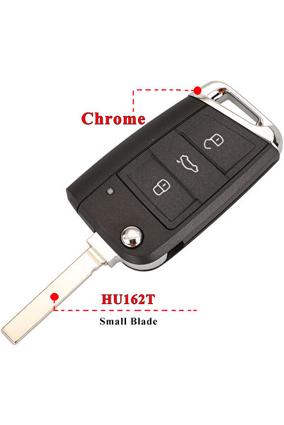 Choice5 X1 hu162t Chrome Sail jingyuqin X1 X5 Remote Car Key Shell For VW Gol...