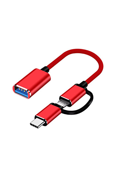 Choice 2-in-1 Red Type-C OTG Cable Adapter USB to Type C Adapter Connector fo...