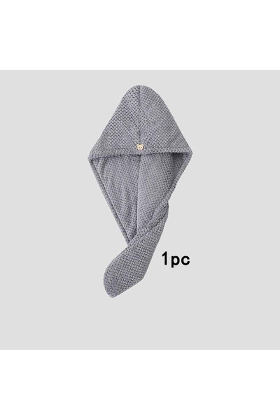 Choice grey Solid Premium Microfiber Hair Head Towel Wrap For Women Quick-Dry...