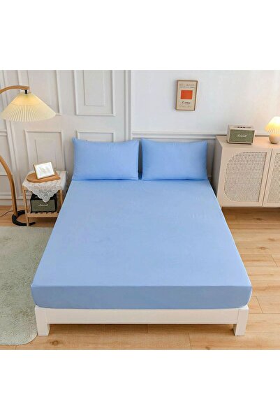 Choice86 King 198x203cm 3s tian lan Kuup Polyester 3pcs Solid Color Queen Siz...