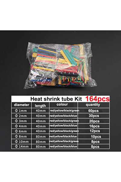 Choice3 164pcs Insulation Sleeving Heat Shrink Tube Thermoresistant tube Kit ...