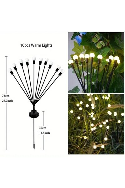 Choice L-10LED warm white 6/8/10L Solar Firefly Lights Waterproof Outdoor Gar...