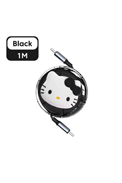 Choice4 black Sanrio Hello Kitty Cartoon Retractable PD 100W Cable USB Type C...