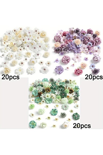 Choice1 MIX 9 60Pcs Artificial Flowers Head Silk Rose Fake Flowers Home Decor...