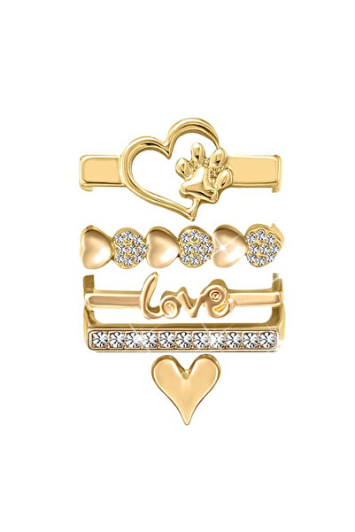 Choice Golden 1set Fashion Love & Paw Watch Band - Elegant Shiny Rhinestone S...