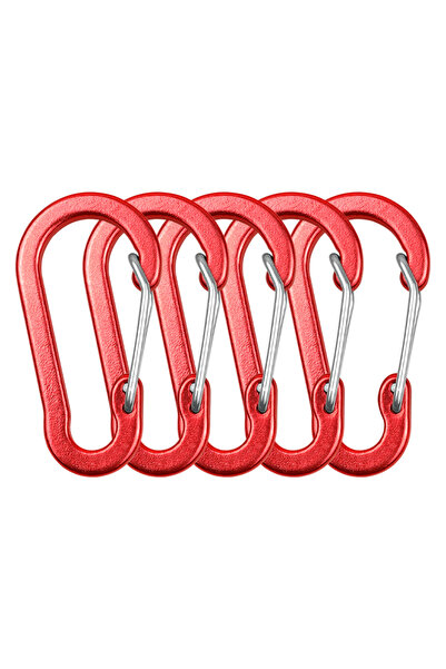 Choice1 Red 5pcs 5/10/12pcs Carabiner Clips Mini Aluminum Alloy Keychain Cara...